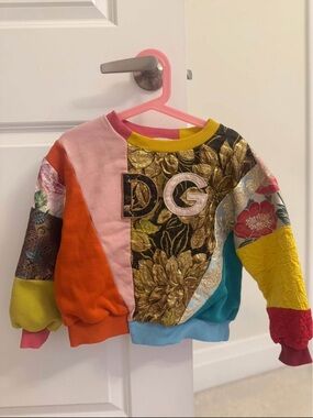 Dolce & Gabbana Multicolor Patchwork Logo Kids Sweatshirt